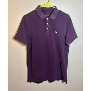 Abercrombie & Fitch Men’s Polo Shirt Purple Short Sleeve Classic Logo Size M